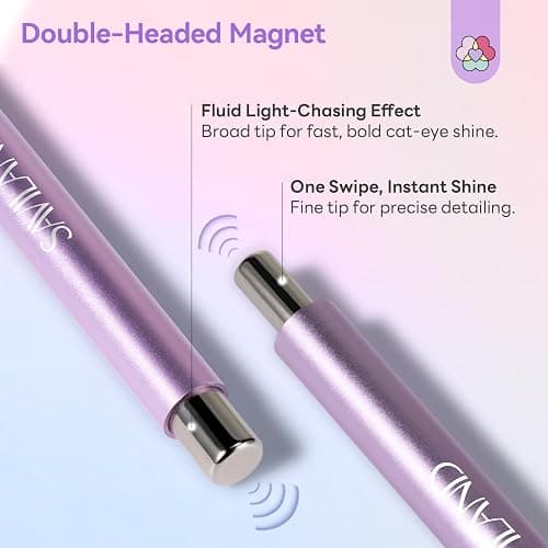 SAVILAND Ultrastarker Magnetischer Cat Eye Magnet: Doppelseitig Robuster Cat Eye Magnetstift für Nagel mit Runder Magnetperle Multifunktionaler Magnet für Cateye Gel Nagellack Salon Nageldesign Tools thumbnail 4