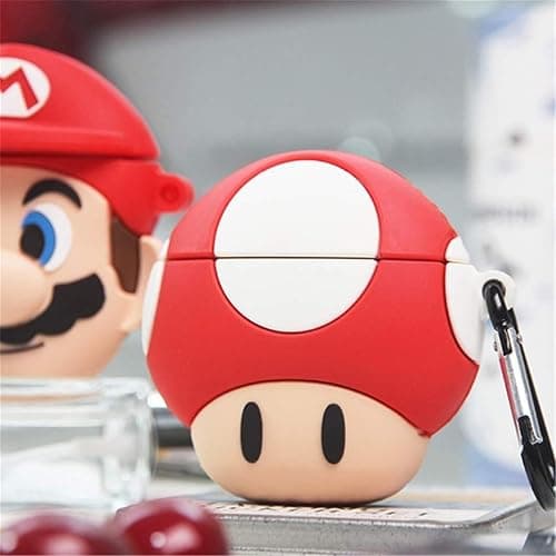 Coralogo Case for Airpods Pro 2019/Pro 2 Gen 2022 Cute,3D Animal Character Silicone Cartoon Kawaii Airpod Skin Fun Funny Cool Keychain Design Kids Teens Girls Boys Cover Cases Air pods Pro (Mushroom) thumbnail 3