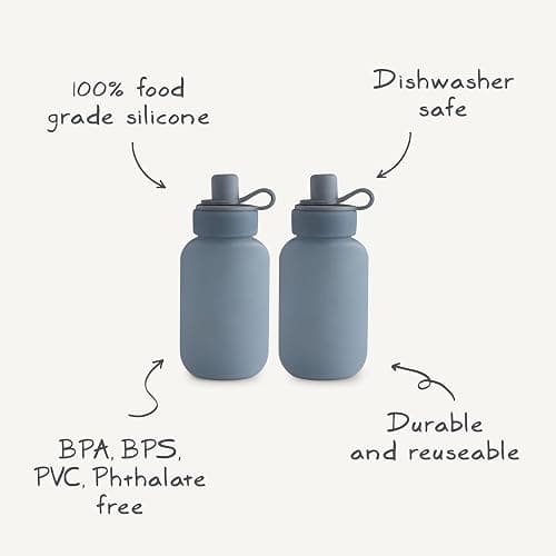 mushie Silicone Puree Pouch 2-Pack | 5 oz Reusable Baby Food Pouches (Tradewinds) thumbnail 7