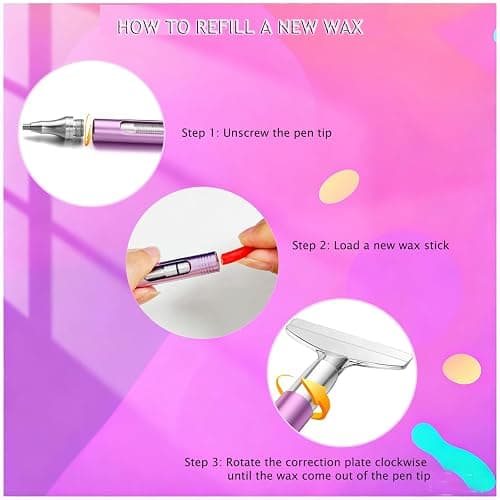 benote Diamond Art Painting Pen Refillable Wax Pen for Diamond Art Kit Accessories Self-Stick Drill Pens with Metal Correction Plate for 5D Craft DIY Nail - B18 thumbnail 6