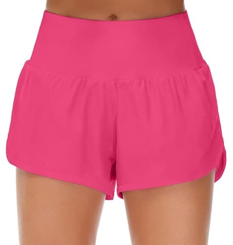 Origiwish Womens High Waisted Running Shorts Quick Dry Workout Shorts | Tummy Control,Mesh Liner,Zipper Pockets,4-Way Stretch,Side Slit,Lightweight,Athletic Biker Shorts for Fitness,Gym,Cycling - Image 1