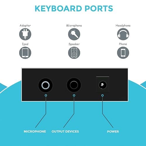 Crystals® 61 Keys Electronic Teaching Keyboard Digital Music Piano Instrument & Microphone - Black thumbnail 5