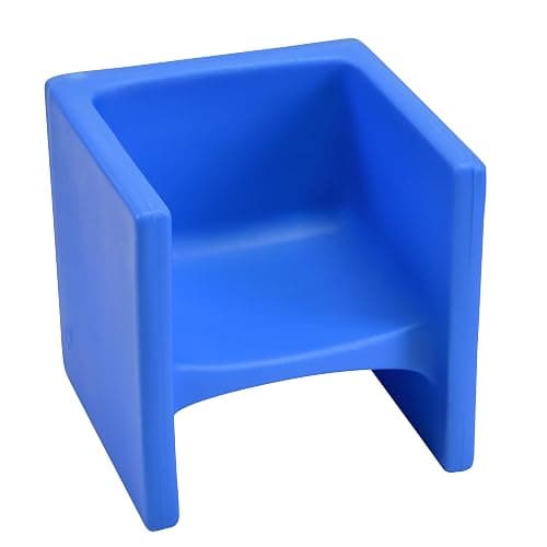 Children's Factory 3-in-1 Cube Chair for Kids, Flexible Seating Classroom Furniture, 1-Pack, Blue - Image 1