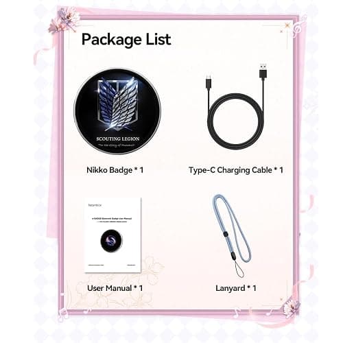 Digital displayed Pixel Badge pin, IPS Screen Badge Magnetic Cute pin,Cyberpunk Anime Toy Badge Button with Videos/Photos Display via Bluetooth, Cosplay Concert Gift for Anime/Football Fans thumbnail 7