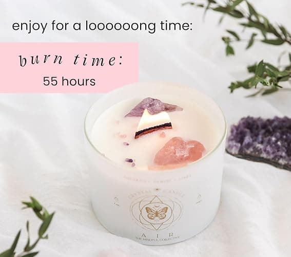 Aquarius, Gemini, Libra Gifts for Women - 12oz Wood Wick Candles That Crackle with Crystals and Healing Stones. Healing Crystal Candles for Women Home Scented. Soy Wax, for Zodiac Birthdate thumbnail 6