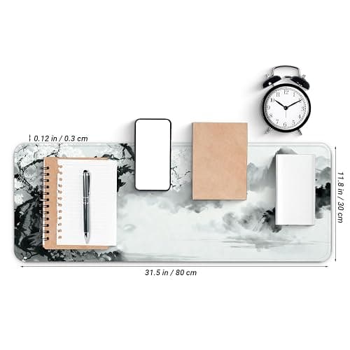 Gaming Mouse Pad with Anti-Slip Rubber Base, Extended Large Computer Mouse Mat with Stitched Edges, Long XL Anime Mousepad for Laptop and Keyboard, 31.5 x 11.8 inch (Japanese Cherry Blossom) thumbnail 2