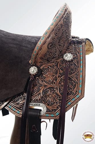 HILASON Flex Tree Western Horse Saddle in American Leather Barrel Trail | for Horses thumbnail 9
