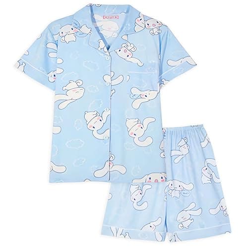 TradWloth Cute Women's Pajama Sets, Cartoon Print Sleepwear Short Sleeve Shirt and Casual Short - 2 Piece - Image 1