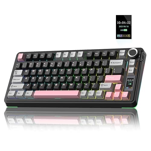 AULA S75 PRO Wireless Mechanical Keyboard with Screen&Knob, 75% Hot Swappable Gaming Keyboard with Pre-lubed Switches, RGB Backlit, PBT Keycaps Creamy Sounding Pc Gaming Keyboards - Image 1