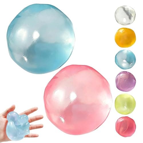 Coconut Oil Squishy, Coconut Oil Stress Ball Squishies, Pink&Blue | Non-Rebounding, Moldable, Anxiety Stress Relief - Image 1