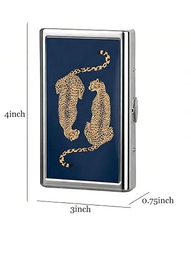 WORYEAR Vintage-Style Versatile Card & Cash Case, Blocking Metal Ultra SlimID Wallet, Easy Snap Closure, Art Deco Design(A) thumbnail 7