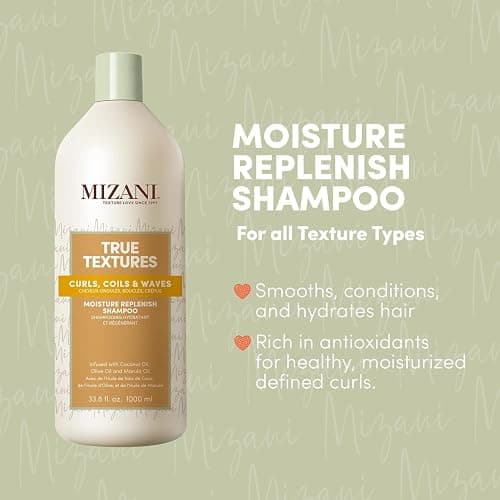 MIZANI True Textures Moisture Replenish Shampoo For Curly Hair - Smooths & Hydrates With Coconut Oil, Sulfate & Paraben-Free thumbnail 3