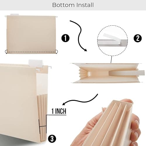 Y YOMA Hanging File Organizer, Letter Size Rose Gold Metal Desk File Crate Storage Basket for Home Office, 1 Pack, with Coco Mocha Standard + Extra Capacity Hanging Folder Set thumbnail 5