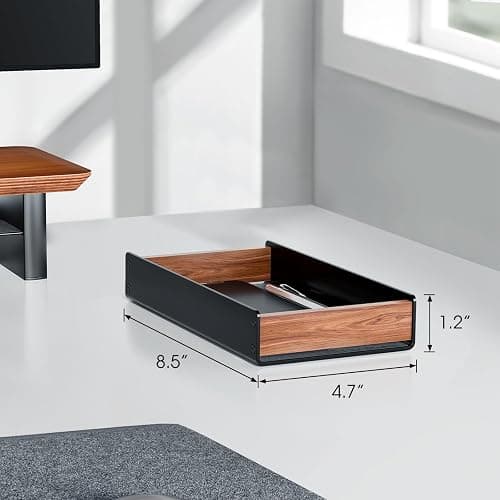 UPERGO Desk Tray Organizer Drawer for Home Office, Walnut Desk Organizer Tray for Keys, Pen, Watch thumbnail 2