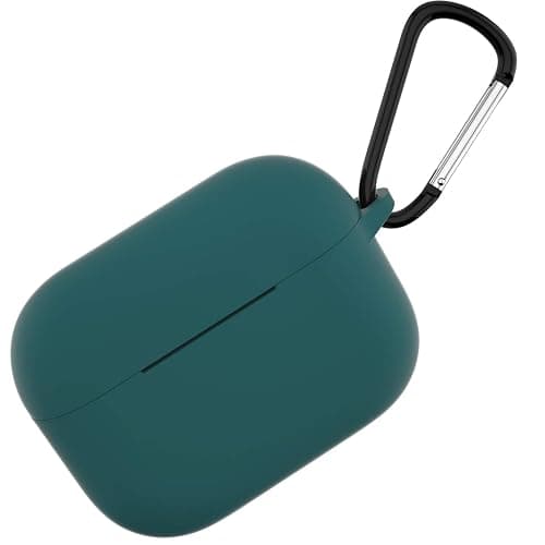 ATUAT for AirPods Pro 1st/2nd Generation Case Cover, Protective Silicone Skin Accessories with Keychain for Women Men for Apple AirPods Pro 2019/2022 Charging Case,Front LED Visible-Midnight Green thumbnail 8