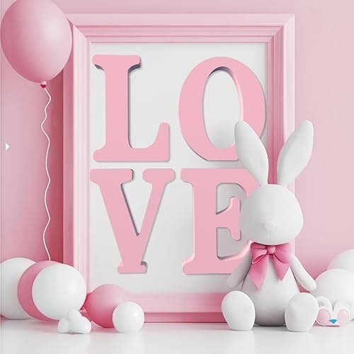 Zaruatu 6 Inch Pink Wooden Letters Unfinished Wood Letters for Crafts Blank DIY Crafts for Adults Pink Decor for Wall Nursery Bedroom Wedding Decoration (E) thumbnail 4