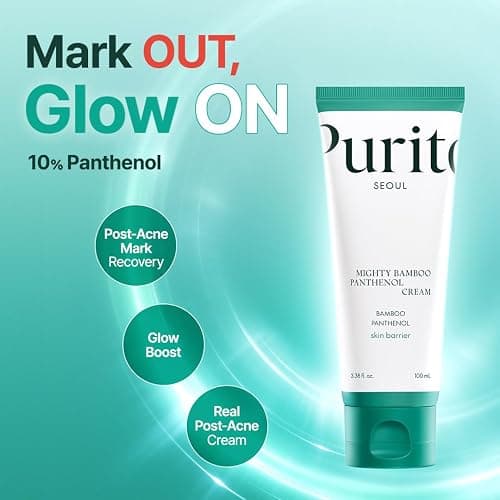 PURITO Post-Acne Moisturizer, Recovery & Glow Boost, Silicone-Free, Non-Comedogenic, Vegan, Korean Skincare, Mighty Bamboo Panthenol Cream, 3.38 fl oz / 100ml thumbnail 4