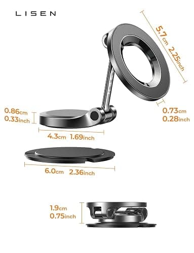 LISEN for MagSafe Car Mount for iPhone 17 Pro Max [24 Strong Magnets] Classic Magnetic Phone Holder for Car Dashboard Magnet Phone Mount Car Cell Phone Holder for iPhone 17 Pro Max Air 16 15 14 13 12 thumbnail 10