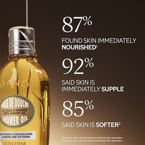 L'OCCITANE Cleansing & Softening Almond Shower Oil, Body Wash & Shaving Base Purifies & Smooths Without Drying Skin, Milky Lather, Nourishing Skincare thumbnail 3