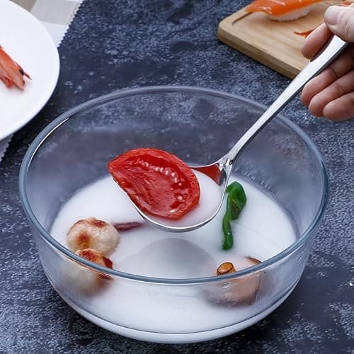 IMEEA 8-Inch Small Ladles for Serving Sauce SUS304 Stainless Steel Gravy Ladle Soup Spoon, Set of 4 thumbnail 4