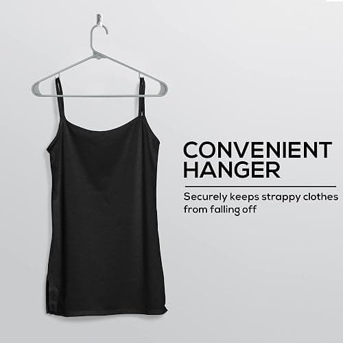 Utopia Home Plastic Hangers 50 Pack - Space Saving Clothes Hanger - Durable & Strong Closet Organizers and Storage with Built-in Strap Hooks - Essential for Shirts, Pants, Skirts & Coats (Black) thumbnail 4