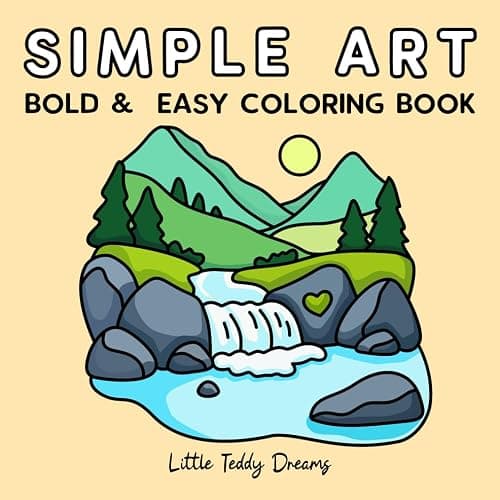 Simple Art: 50 Simple Bold and Easy Big Coloring Book for Adults and Kids - Gorgeous Gift for Relaxation and Stress Relief with Minimalist Features - Image 1