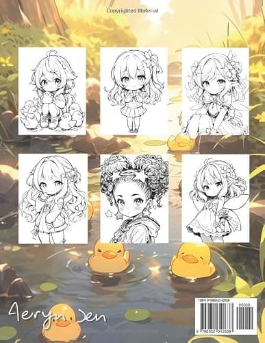 Anime Coloring Book: Super Chibi Kawaii Girls: Manga Art & Anime Enthusiasts Stress Relief Adult Coloring thumbnail 2
