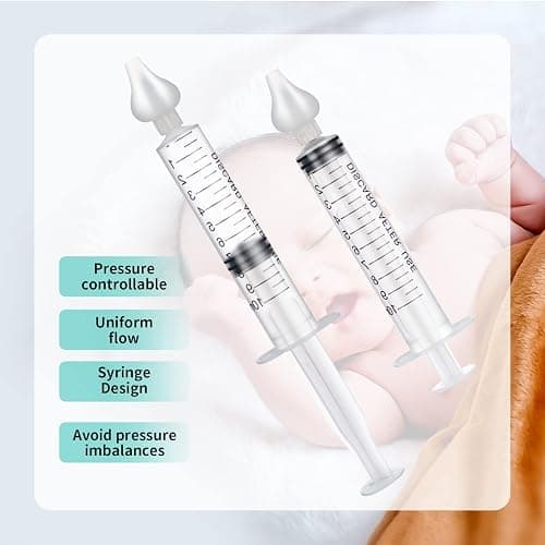 Baby Nasal Aspirator, 10ml Syringe Nasal Irrigator, Reusable Silicone Nasal Suction Tip, Nasal Syringe for Baby, Nose Cleaner Rinsing Device (2PCS) thumbnail 6
