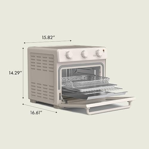 bella Air Fry Toaster Oven, 7 Preset Cooking Options, Dishwasher-Safe EverGood Coated Trays Included, 60-Minute Auto Shutoff w Audible Timer, Power Indicator Light, 1700 Watt, Oatmilk thumbnail 2