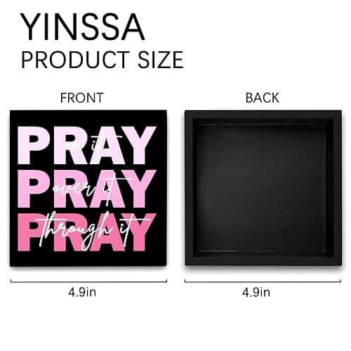 YINSSA Pink Room Decor Bathroom Signs Decor Gifts Inspirational Christian Gifts For Women Office Desk Dorm Room Essentials For Girls Pink Bathroom Accessories Shelf Inspirational Wall Art Present thumbnail 3