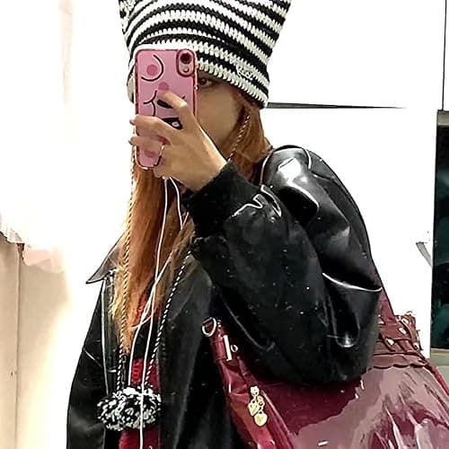 Grunge Beanies Crochet Knitted Hats for Women Girls Fox Cat Ear Goth Emo Alt Y2K Accessories Grunge Clothes thumbnail 5