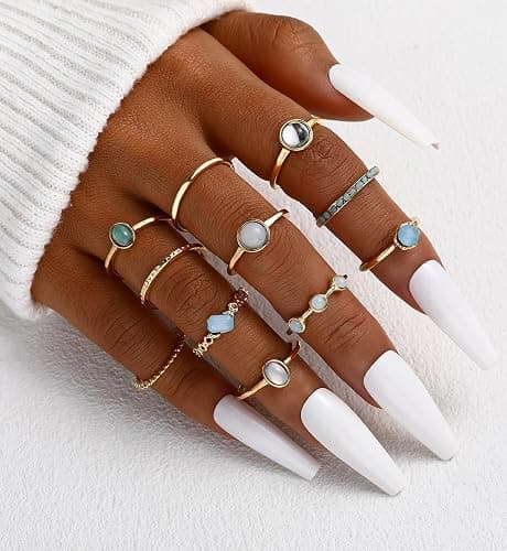 iF YOU 25 Pcs Gold Knuckle Ring Set for Women, Chunky Stackable Finger Midi Rings, Silver Simple Stacking Cute Rings Pack Trendy Stuff Jewelry Christmas Gift thumbnail 4