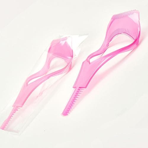 ELTONGUU Eyelash Separator Tool Mascara Shield Guard Magic Useful Cosmetic Comb Applicator Helper Guide Card Tool 3 in 1 Upper Lower Mascara Applicator Guard Lash Buddy Pink thumbnail 7