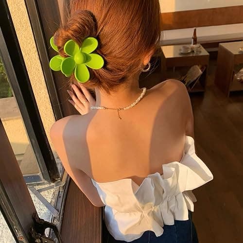 ZSPERKLA 6pcs Flower Hair Clips, Acrylic Hair Clips, Large Claw Hair Clips, Non-slip, Matte, Jaw Clips Hair Styling Accessories for Women Girls thumbnail 7