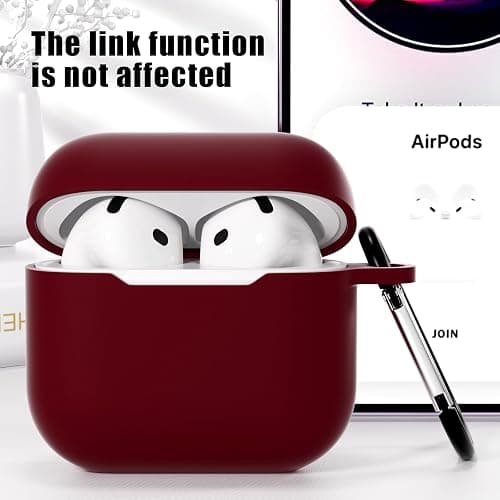 AKABEILA Hülle Kompatibel mit Apple AirPods 4 2024 mit Karabiner Weiches Verdicktes TPU Schutzhülle Volltonfarbe Case AirPods 4 Generation Ladehülle Front LED Sichtbar thumbnail 6