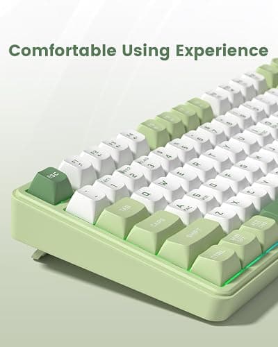 Womier DK75 75% Wireless Gaming Keyboard, RGB Backlit Creamy Keyboard with Media Knob, OLED Screen, Tri-Mode 2.4GHz/USB-C/BT5.0, Anti-Ghosting No-Conflict Silent Membrane Keyboard for MAC Windows thumbnail 8