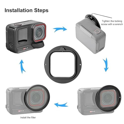 Adapter Ring with UV Filter and Lens Cap for Insta360 Ace Pro 2 Camera, Metal Filter Holder Protective Frame Compatible with 52mm Filters, for Insta360 Ace Pro 2 Accessories thumbnail 4