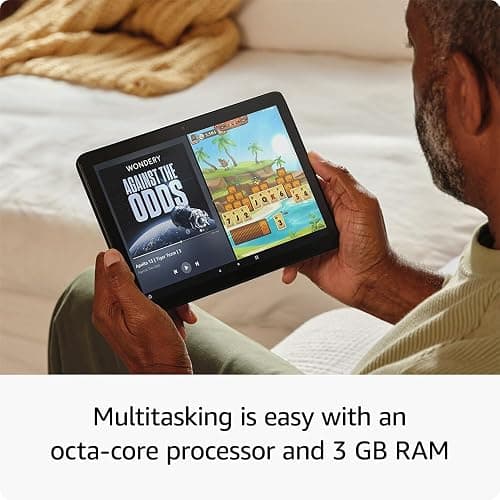 Amazon Fire HD 10 tablet (newest model) built for relaxation, 10.1" vibrant Full HD screen, octa-core processor, 3 GB RAM, 32 GB, Ocean thumbnail 2