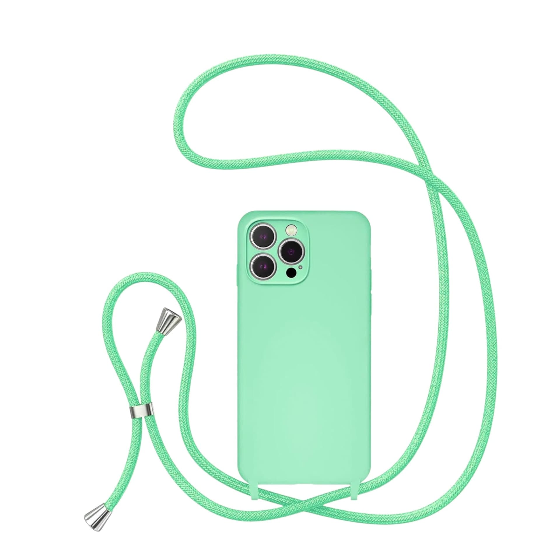 Case Capa Capinha Com Cordão Alça Transversal Para iPhone 16PRO MAX (VERDE MENTA) thumbnail 2
