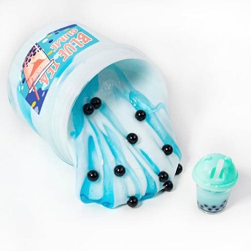 Tototang BLUE BUBBLE TEA Slime - Thick & Glossy, Clear, Bubble Tea Scented - Handmade, ASMR Slime - 7oz (10.8966 x 6.9088 x 11.4046 cm) - Female, Ages 15+ thumbnail 3