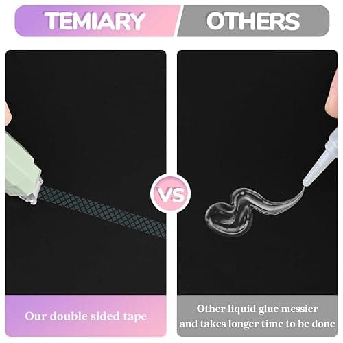 Temiary 4-Pack Double Sided Tape Roller, 6 mm x 196 Inch Adhesive Tape Glue Scrapbook Dispenser Runner for Scrapbooking Craft Supplies Office School (Green) thumbnail 4