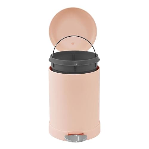 Glad Small Trash Can, 1.2 Gallon | Round Stainless Steel Garbage Bin with Soft Close Lid & Step Foot Pedal | Metal Waste Basket with Removable Inner Bucket, Rust thumbnail 4
