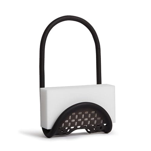 Umbra Sling Kitchen Sink Caddy Sponge Holder, Hangs Over Faucet or Divider, Single, Black - Image 1