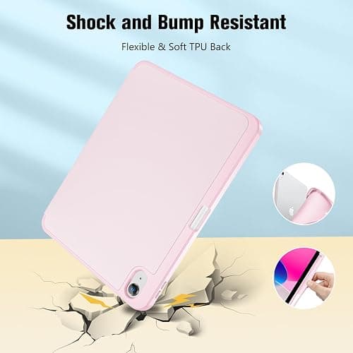 ProCase for iPad (A16) 11th Generation 11 Inch 2025/ iPad 10th Generation 10.9 Inch 2022 Case with Pencil Holder, Hybrid Cover with Soft TPU Back, Supports Touch ID, Auto Wake/Sleep -Lightpink thumbnail 5