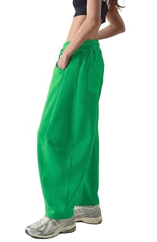 Waitfairy Barrel Sweatpants Women Baggy - 29" Inseam Drawstring Curved Wide Leg Sweatpants Women Lounge Gym Sweats Joggers thumbnail 5