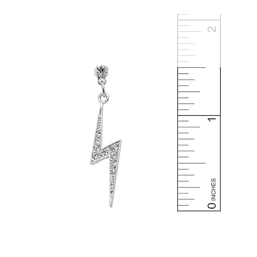 Spinningdaisy Silver Plated Crystal Lightning Bolt Earrings thumbnail 3