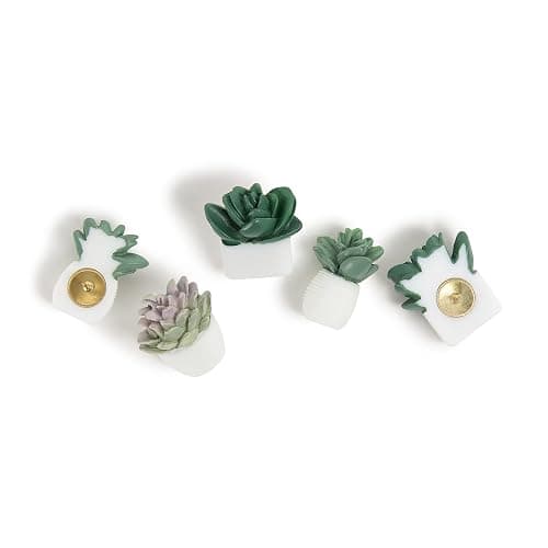 U Brands Succulent Push Pins Set, Office Supplies, Three Assorted Styles, 9 Count thumbnail 3