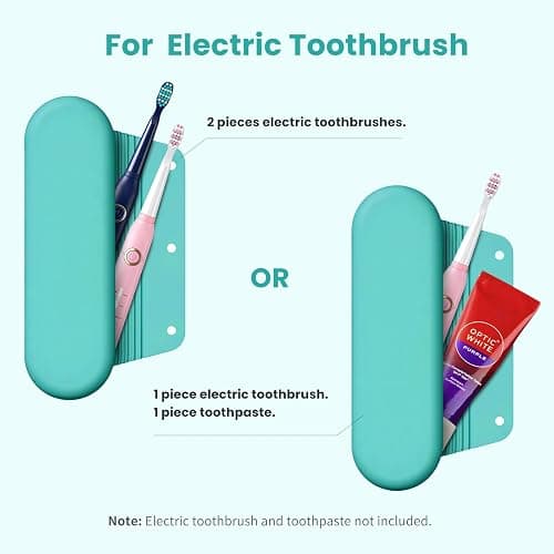 iTokGok Silicone Electric Toothbrush Travel Case, Manual Toothbrush Travel Cover for Men and Women,Toothbrush Holder for Travel,Gym and More, Fits Most Manual and Electric Toothbrushes - Mint Green thumbnail 2