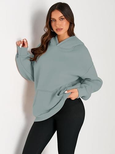 Trendy Queen Womens Oversized Hoodies Fleece Sweatshirts Fall Fashion 2025 Pullover Sweaters Winter Clothes thumbnail 2