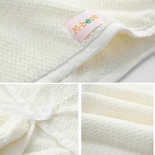 M-bestl 2 Pack Microfiber Hair Towel Wrap,Hair Drying Towel with Button, Hair Towel Turban,Quick Dry,Anti-frizz,Absorbent Head Towel (Pink&Beige) thumbnail 6